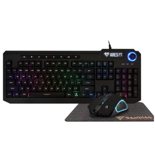 Kit gamer 3 en 1 gamdias ares p2 teclado mouse 3600dpi mouse pad