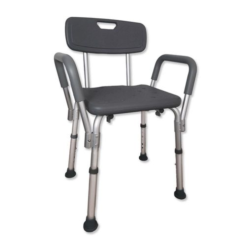 Silla De Ducha De Baño Infinity Con Altura Ajustable Con Brazos y Respaldo Soporta 120kg