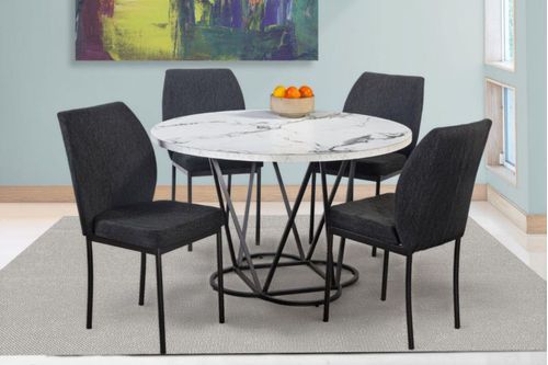 Comedor 4 Sillas Negro Tinto Redondo