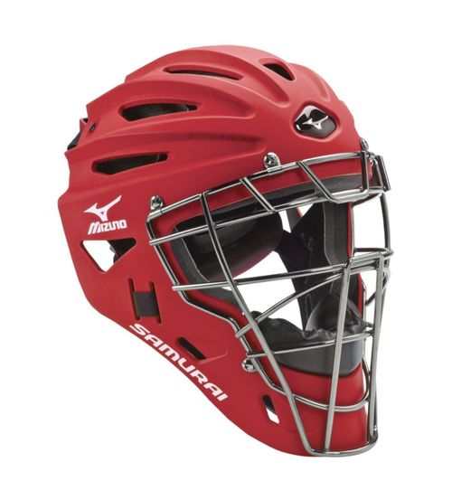 Casco de receptor Mizuno G4 Samurai Youth Cardinal