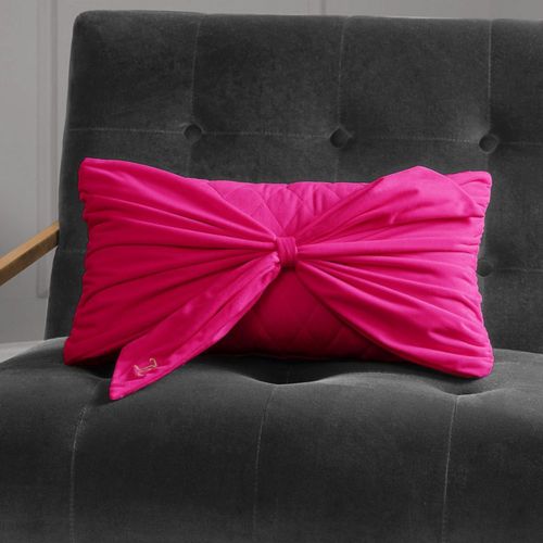 Cojín decorativo Juicy Couture con lazo de terciopelo de 25 x 45 cm