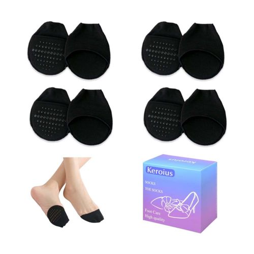 Calcetines Keroius con forro en la punta para mujer 4 pares color nude/negro