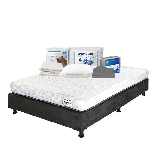 Colchon Trinity Matrimonial+ Box+ Almohada Oso+ Protector Ultra+ Sabanas Basic TRY