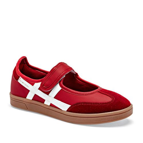 Gösh tenis flat para mujer rojo blanco cod 140439-E
