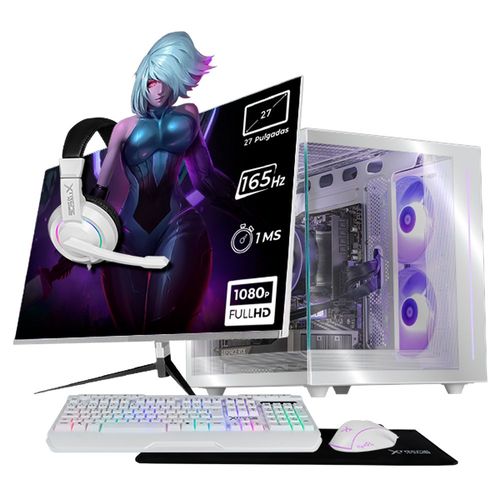 Xtreme pc rtx 5060 ryzen 7 32gb ssd 1tb monitor 27 white