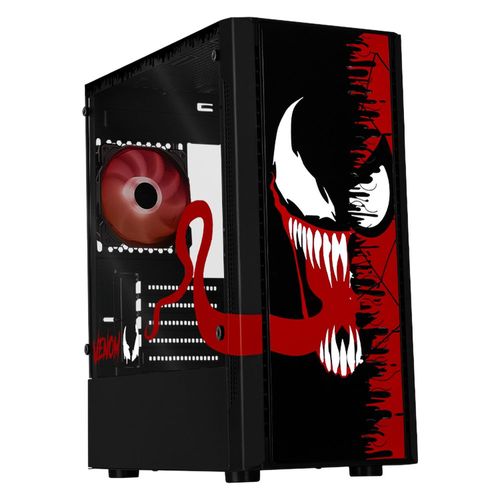 Gabinete xtreme pc gaming venom v3 edition mini torre 3 fan rgb negro