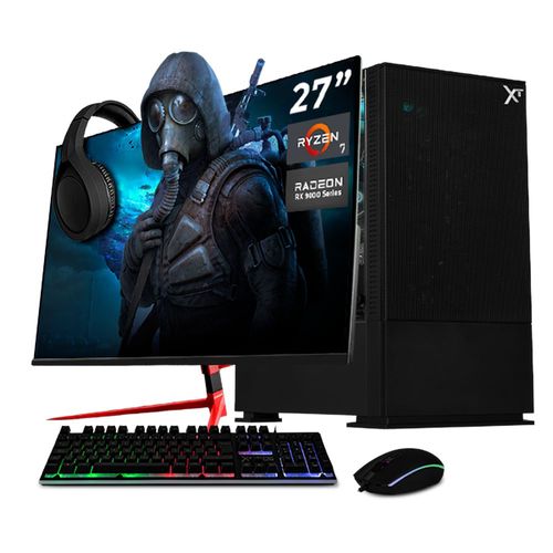 Xtreme pc rx 9060 ryzen 7 32gb ssd 1tb monitor 27 wifi black