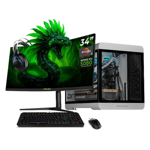 Pc gamer dxt rtx 5080 ryzen 9 64gb ddr5 ssd 2tb monitor 34