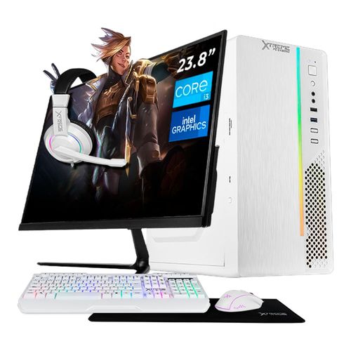 Xtreme pc core i3 16gb ssd 1tb monitor 23.8 75hz wifi white