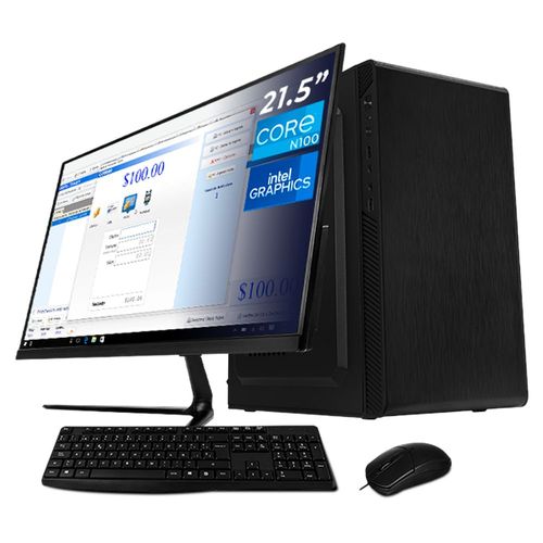 Xtreme pc intel n100 8gb ssd 256gb monitor 21.5 wifi black