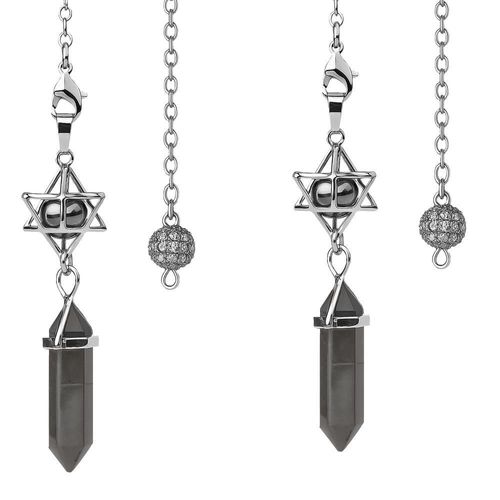 Péndulo de Hematite natural MXHQL-002 HexoraHematite Péndulo sanador de Hematite