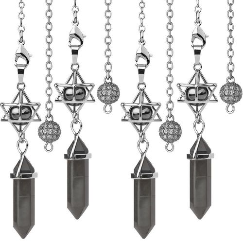 Péndulo Hematite para Reiki MXHQL-004 HexoraHematite Péndulo sanador de Hematite