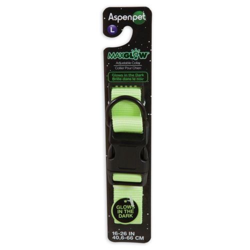 Collar Petmate Glow-in Dark ajustable 1 collar de 16 a 26 cm color verde claro