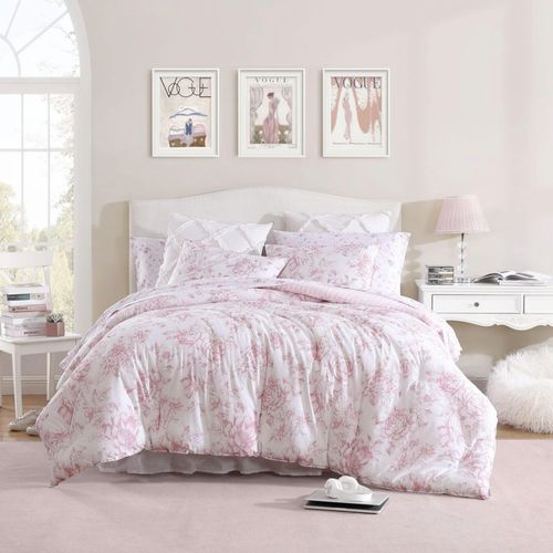 Juego de Edredón King Size Laura Ashley Delphine Mauve Pink