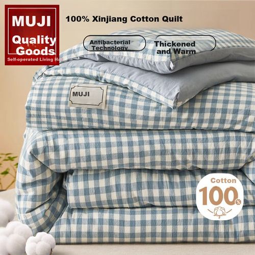 COLCHA MUJI ALGODÓN 150x200 CM AZUL