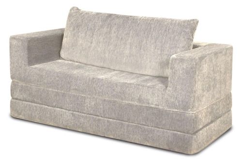 Sofá Cama Chenille 1 Pieza + Cojín Espacio Optimizado Ivory