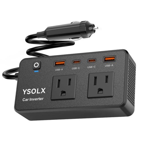 Inversor de corriente para coche YSOLX 300 W 12 V DC a 110 V AC con USB-C/A