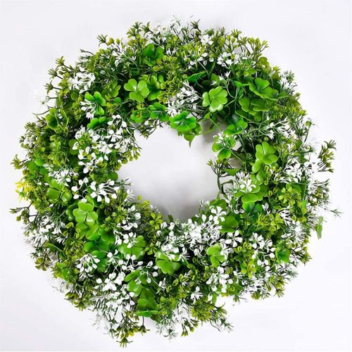 Corona decorativa para el Día de San Patricio con forma artificial de 45 cm