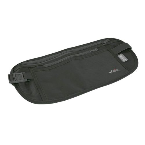 Cartera de seguridad con correa para cintura, protección RFID, color negro