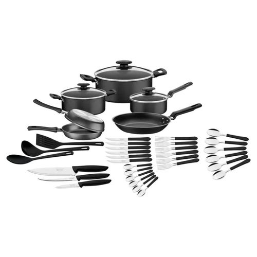 Batería Cocina Tramontina Negra Cuchillos Ollas De Chef 38 Pz Tramontina 20399079 -End-