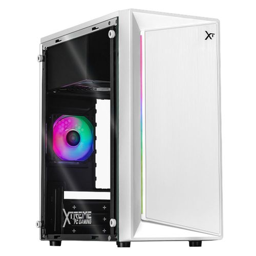 Gabinete xtreme pc gaming squad mini torre 1 fan frgb blanco