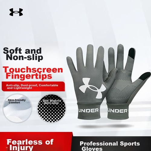 GUANTES UNDERARMOUR CICLISMO TÉRMICOS FORRO POLAR GRIS L