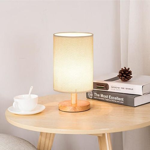 LÁMPARA MESITA DE NOCHE DATTOUREN MADERA BEIGE