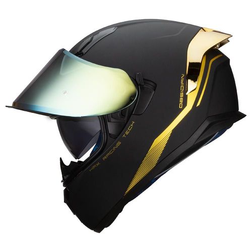 Casco Integral HAX Obsidian Negro Mate Dorado