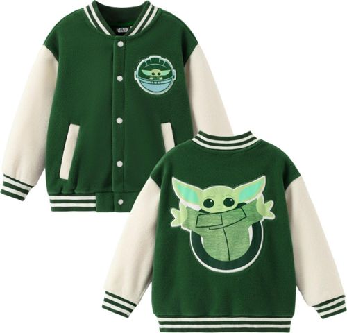 Chaqueta universitaria STAR WARS Yoda para niños y niñas verde de 4 a 5 años Talla 4-5