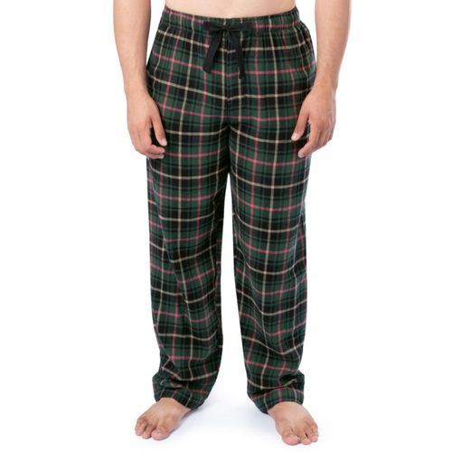 Pantalón de pijama IZOD de franela tejida para hombre color verde a cuadros  Talla XXL