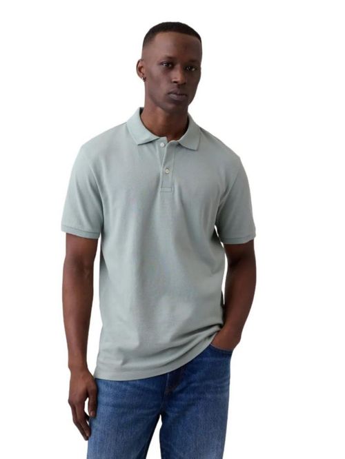 Polo GAP de piqué elástico para hombre color verde iceberg  Talla M