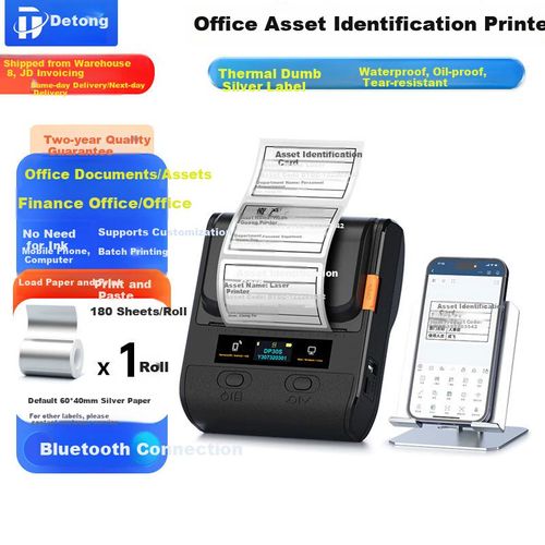 Impresora de etiquetas DeTong DP30S térmica Bluetooth plateada