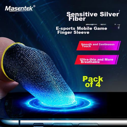 Accesorio Masentek Fundas Dedos Fibra Plata Antideslizante Set 4 piezas