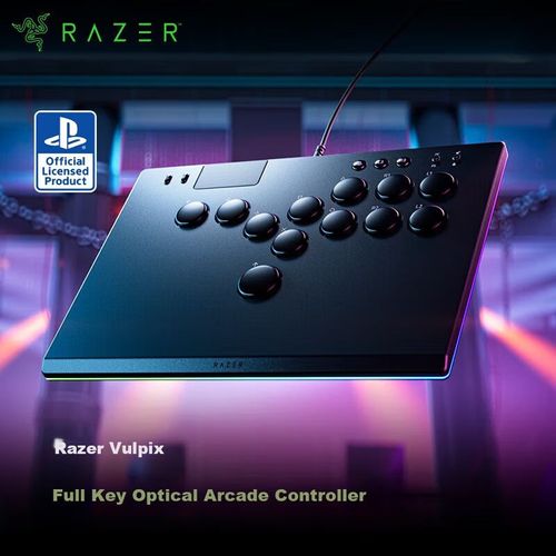 Controlador Arcade Razer Kitsune Switches Ópticos RGB Negro