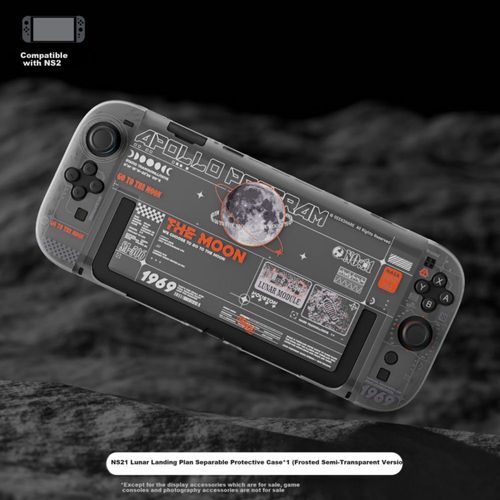 Funda Switch 2 Jixiang 0001C Transparente Esmerilada Diseño Moon Landing
