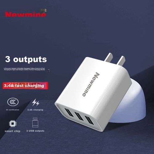 Cargador Newmine 3 USB 17W 5V 3.4A