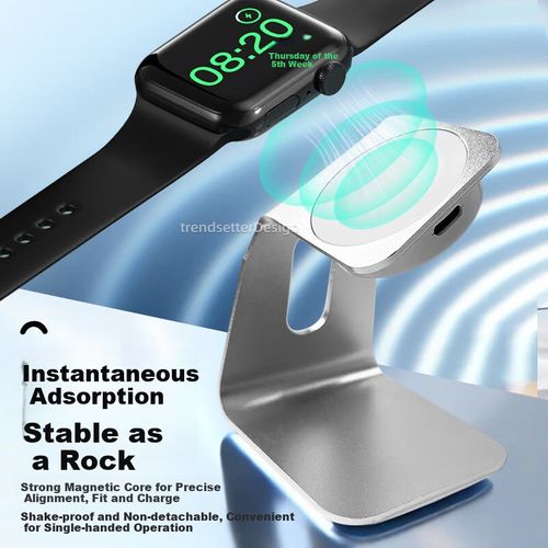 Soporte Yingqian Magnético Apple Watch Serie 10/9/8/7/6/5/4/3/SE/Ultra2 Carga Inalámbrica