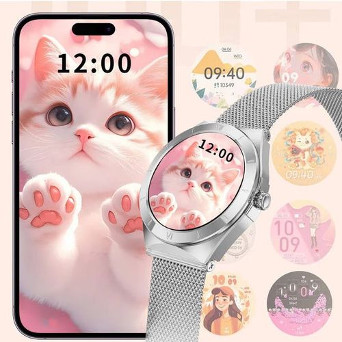 Reloj Inteligente ATQ Mujer 1.19" AMOLED Monitoreo Cardíaco y Presión Bluetooth