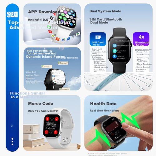 Reloj Inteligente AELVO 2.04" 5G SIM IP67 Negro