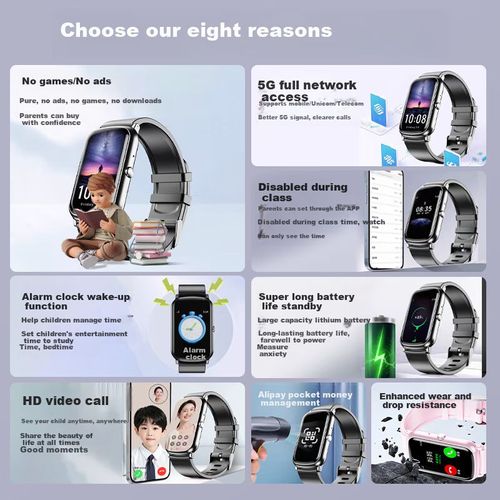 Reloj Inteligente ABORNI DE02SOPr 47mm 4G/5G para Niños Resistente al Agua Batería Grande