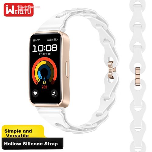 Correa para reloj Weiqiantu Huawei Banda 8/9 176mm Silicona Hueca Blanca