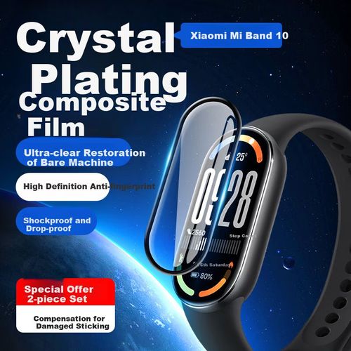 Protector de pantalla Smorss para Xiaomi Band 10 (2 piezas) vidrio compuesto cobertura total