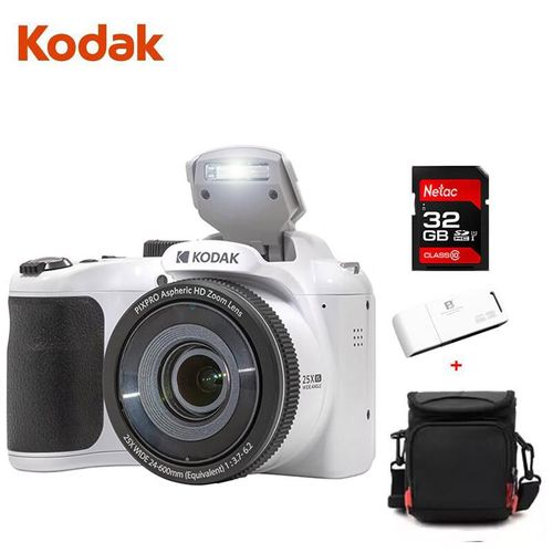 Cámara Kodak AZ255 16.35MP Zoom 25x Kit Blanco 32GB