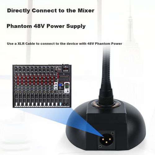 Micrófono Weishu WS-260 Condensador XLR Phantom 48V Negro