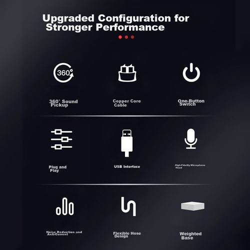 Micrófono Hyundai Y100B USB con cable para escritorio y portátil negro