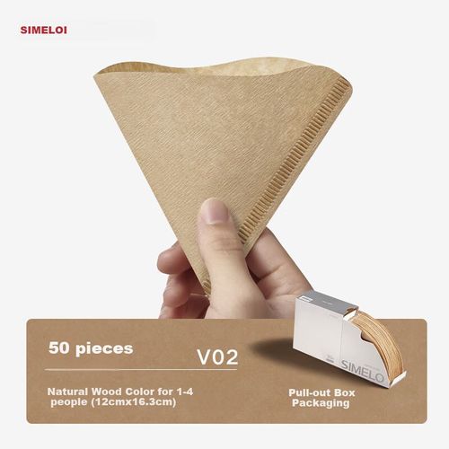 Papel Filtro Café SIMELO V02 50 Piezas Madera Natural