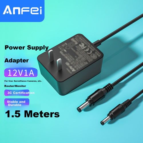 Adaptador corriente ANFEI 12V 1A DC 5.5x2.5 mm