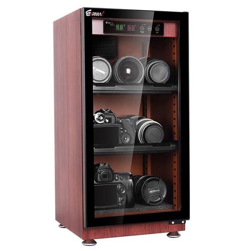 caja seca electrónica EIRMAI MRD-55W 50L antihumedad gabinete vidrio templado LED
