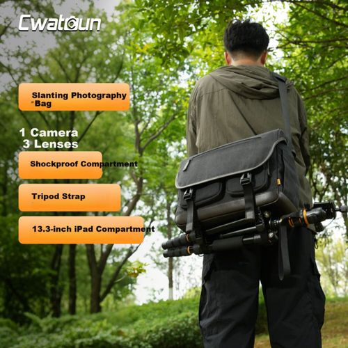 mochila cámara CWATCUN D142 acolchonada impermeable crossbody hombro mano