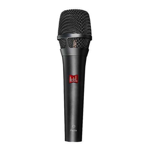 micrófono Ickb Paulo Condensador Supercardioide Negro con tarjeta de audio y soporte